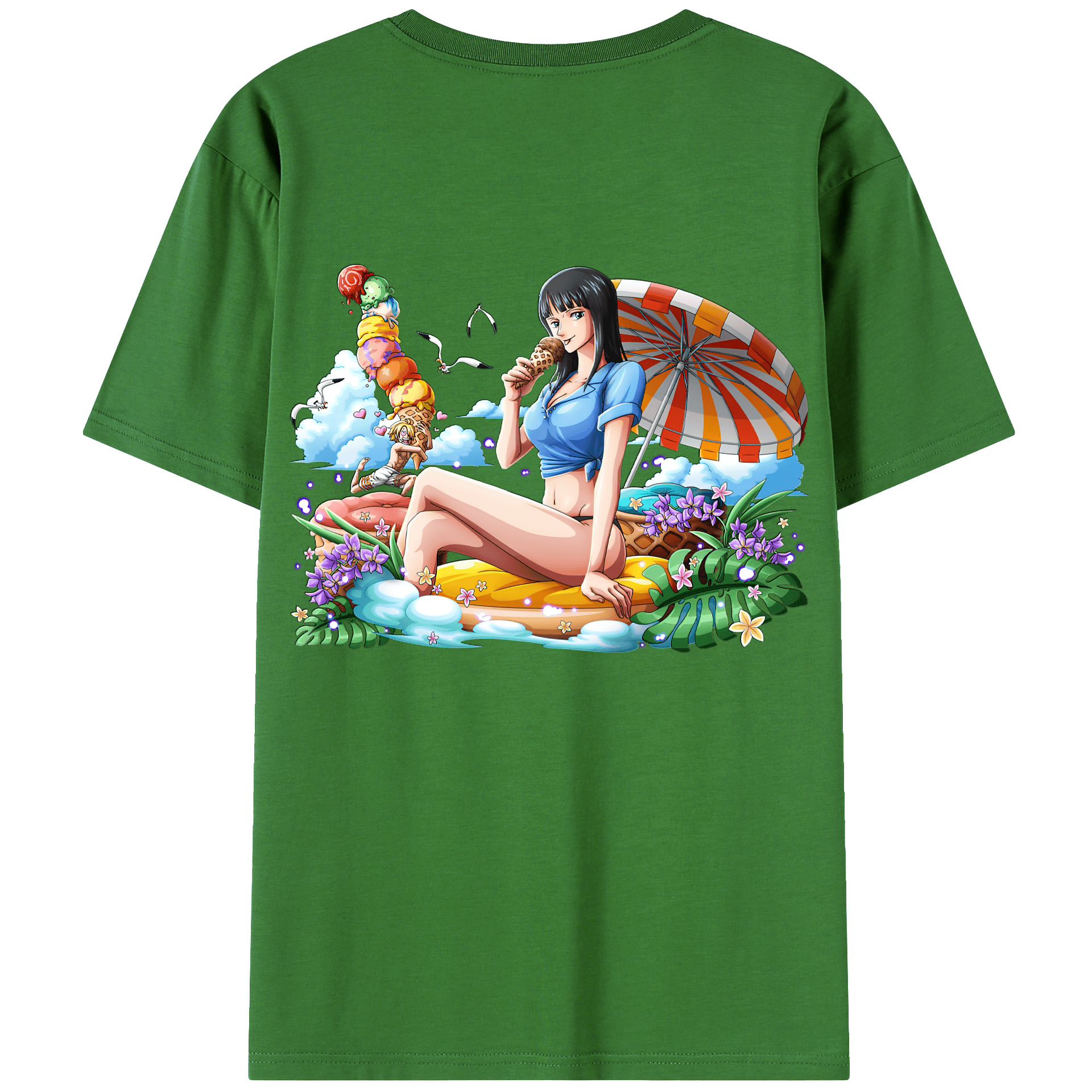 ワンピース ニコ・ロビン ONE PIECE Nico Robin レディース半袖Tシャツ(バックプリント)